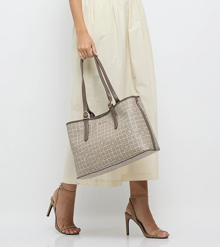 آن كلاين حقيبة كتف آن كلاين بنقوش جلد صناعي